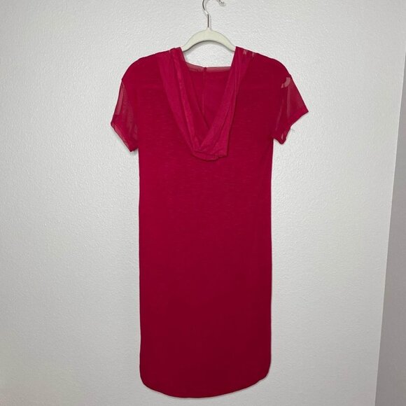 Poof! Red Mesh Hooded Tunic Top Size Small - Picture 3 of 5